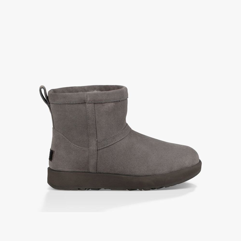 Bottes Imperméables UGG Classic Mini Femme Grise Soldes 152HSOCW